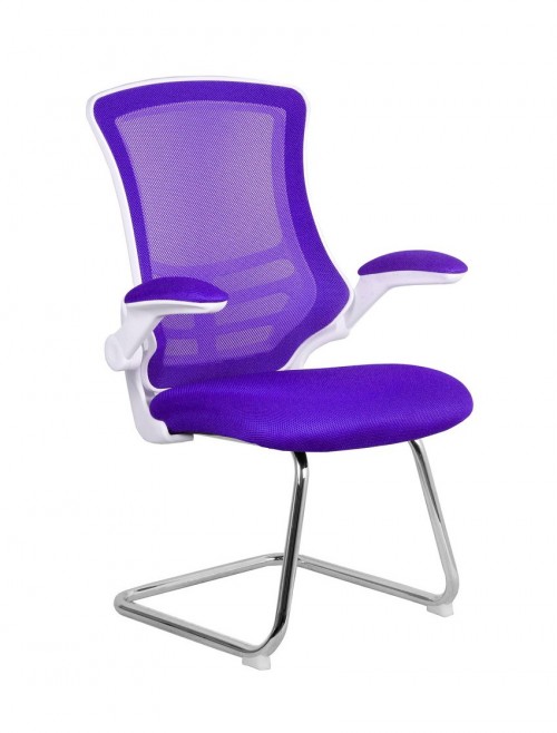 Mesh Visitor Chair Purple Luna Reception Chair BCM/L1302V/WH-PL by Eliza Tinsley