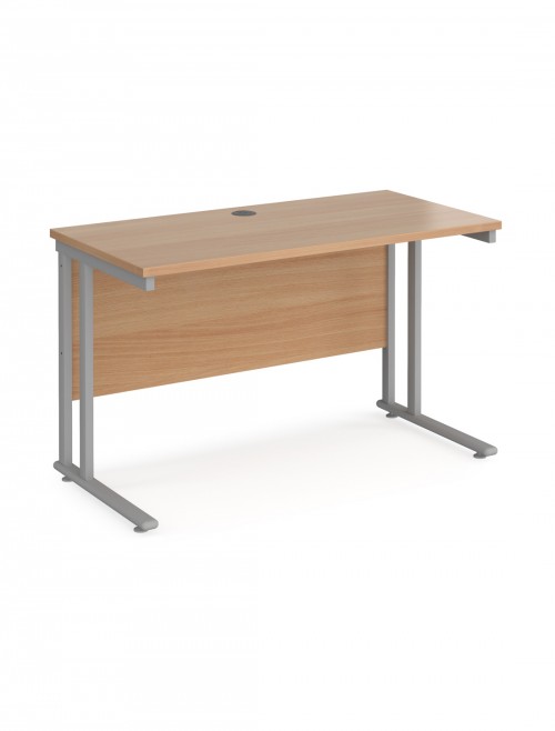 Beech Office Desk Maestro 25 Narrow Desk Cantilever 1200mm x 600mm