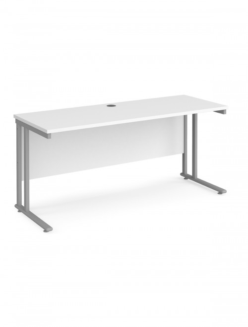 White Office Desk Maestro 25 Narrow Desk Cantilever 1600mm x 600mm