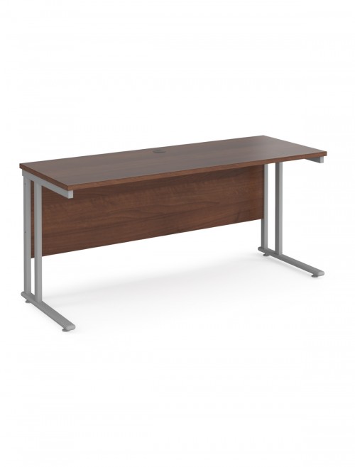 Walnut Office Desk Maestro 25 Narrow Desk Cantilever 1600mm x 600mm