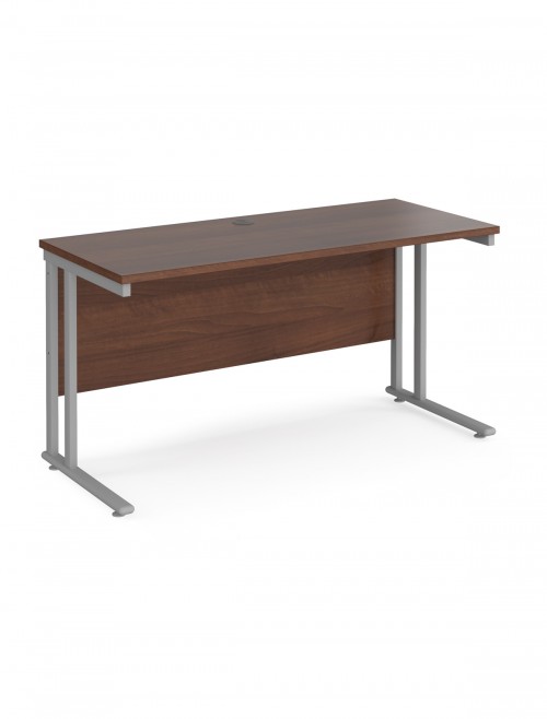 Walnut Office Desk Maestro 25 Narrow Desk Cantilever 1400mm x 600mm