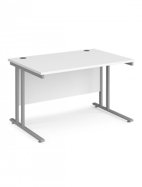 White Office Desk Maestro 25 Straight Desk Cantilever 1200mm x 800mm MC12SWH