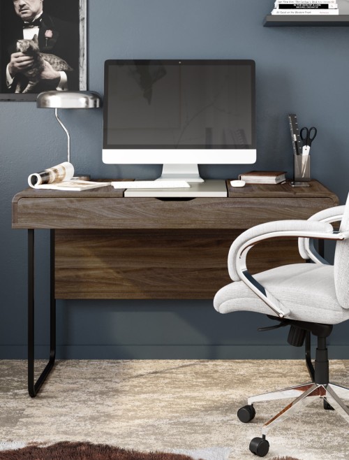 Home Office Desk Walnut Dorset Computer Desk AW3170 by Alphason Dorel