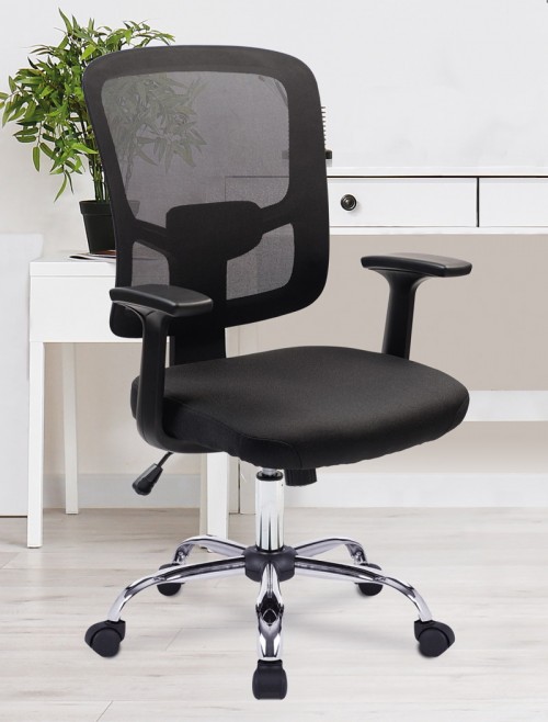 Mesh Office Chair Black Crusader Designer Armchair BCM/S550/BK by Eliza Tinsley