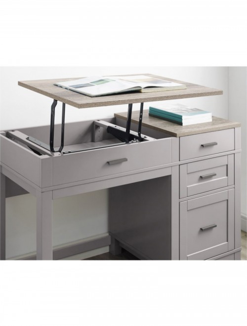 Home Office Desk Grey Carver Lift-Top Computer Desk 9257096COMUK by Dorel