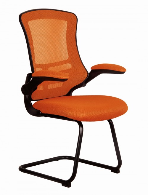 Mesh Visitors Chair Luna Orange Reception Chair BCM/L1302V/OG by Eliza Tinsley