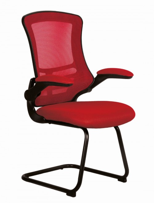 Mesh Visitor Chair Luna Red Reception Chair BCM/L1302V/RD by Eliza Tinsley
