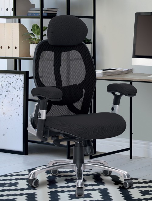 Ergo 24 Hour Chair Luxury Executive Mesh Office Chair Black DPA/ERGO/KTAG/M