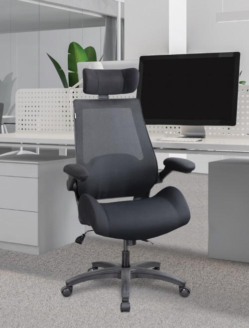 Mesh Office Chair Black Resolute 24hr Computer Chair BCM/L1305/BK by Eliza Tinsley Nautilus