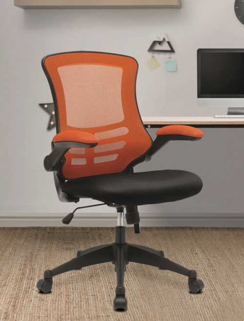 Mesh Office Chair Orange/Black Luna Computer Chair BCM/T1302/OG by Eliza Tinsley Nautilus
