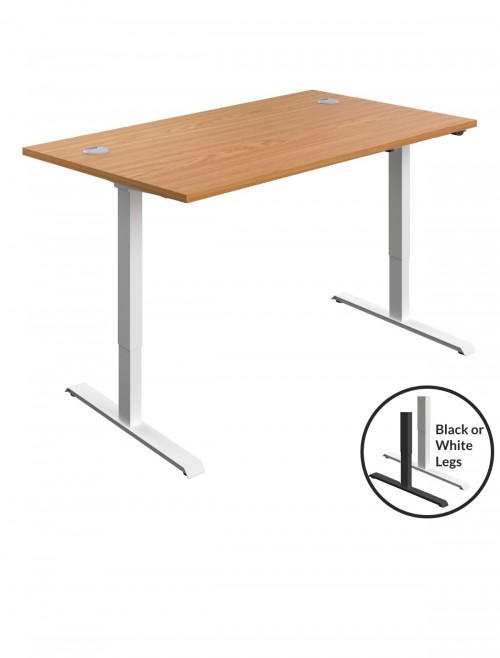 Standing Desk Nova Oak Height Adjustable Desk 1200mm Wide ECSM1280CPNO by TC Office