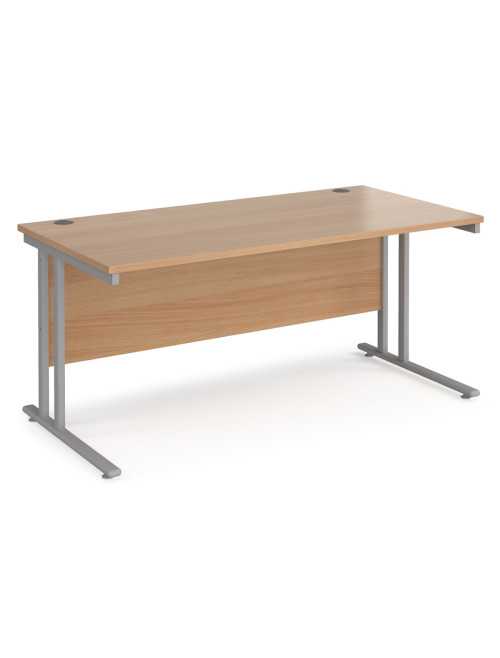 Beech Office Desk Maestro 25 Straight Desk Cantilever 1600mm x 800mm MC16SB