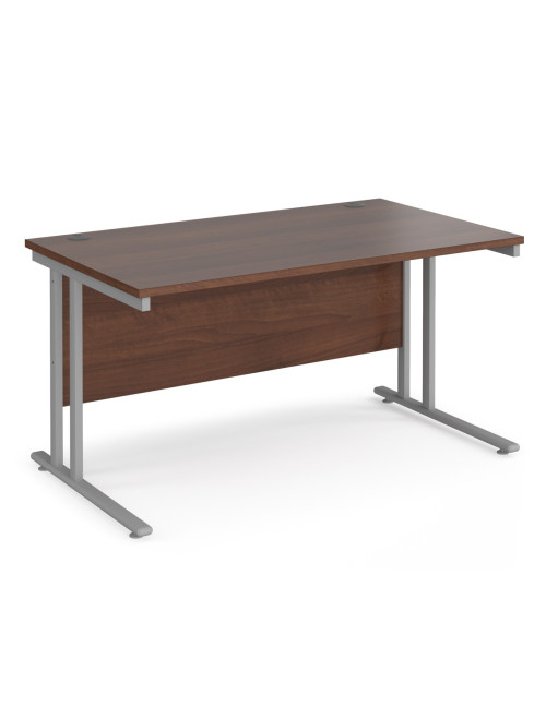 Walnut Office Desk Maestro 25 Straight Desk Cantilever 1400mm x 800mm MC14SW
