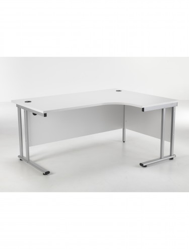 Ergonomic Desk TC Lite 1600mm Right Hand L Shaped Desk White TWU1612RHRADWHSV