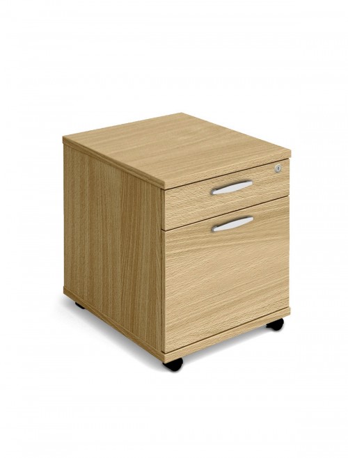 Oak Mobile Pedestal 2 Drawer Aspire Pedestal ET/MOBPED2/OK