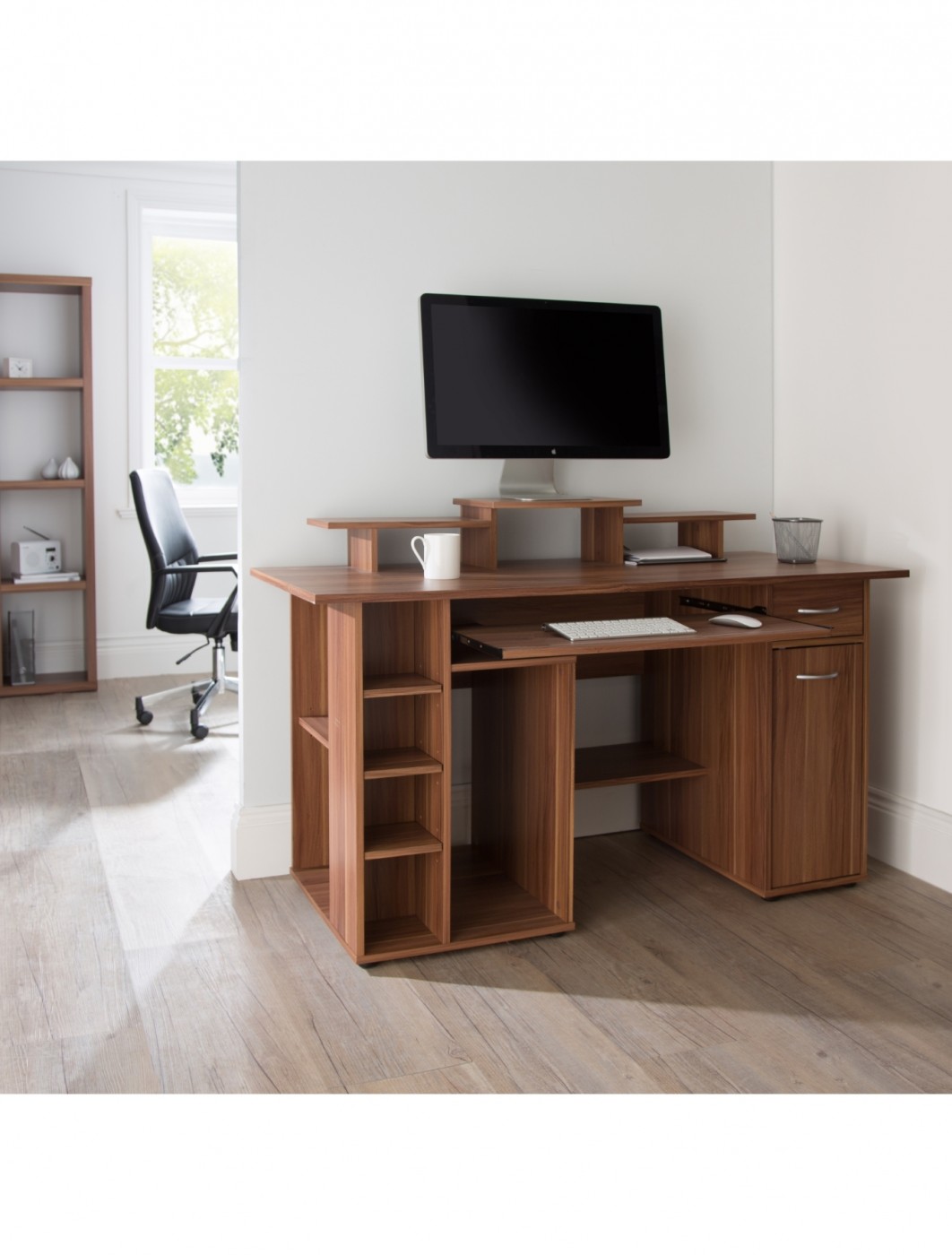 Walnut Home Office Desk San Diego Aw12004wal By Alphason 121