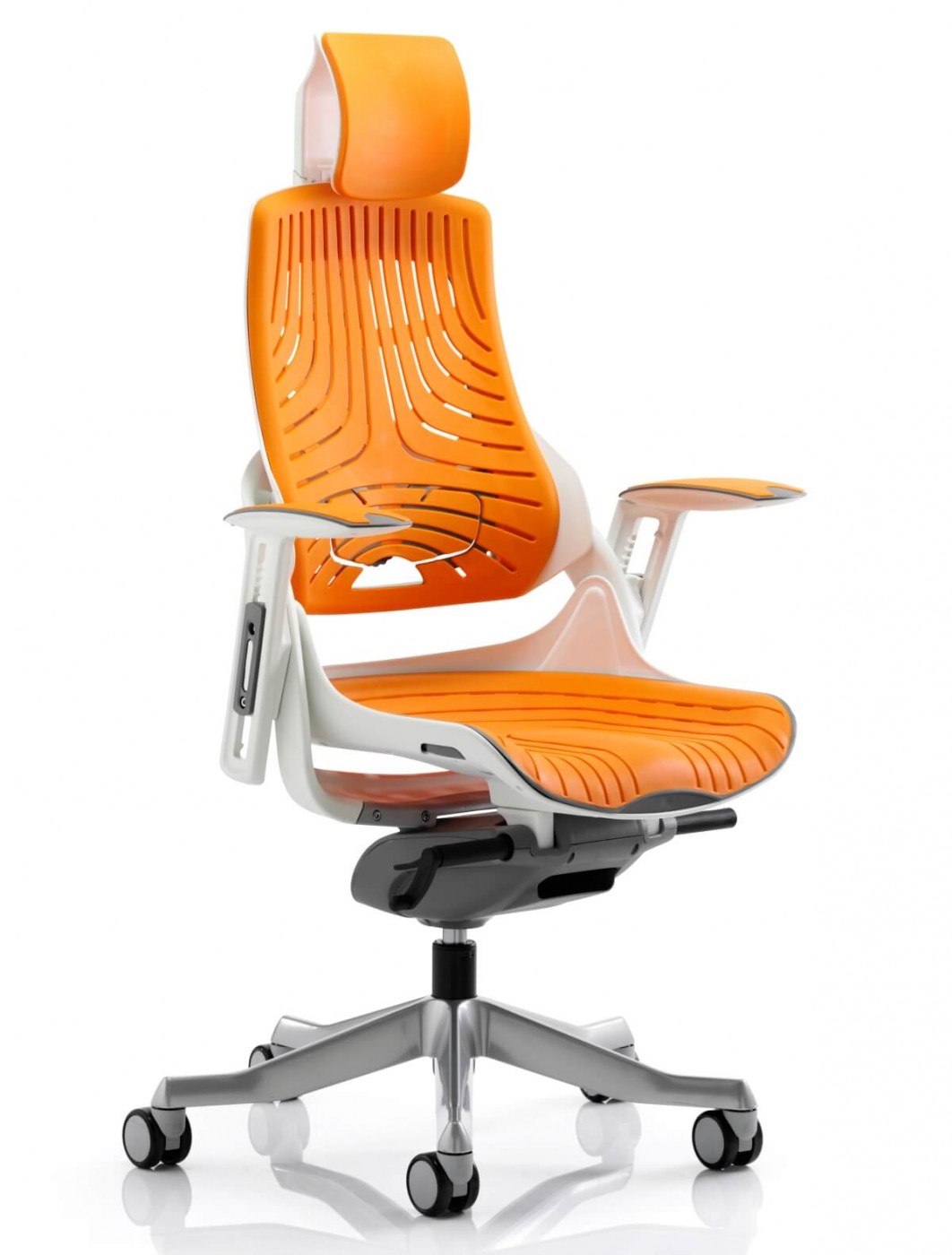 Zure Executive Elastomer Office Chair, Orange Leather Office Chair