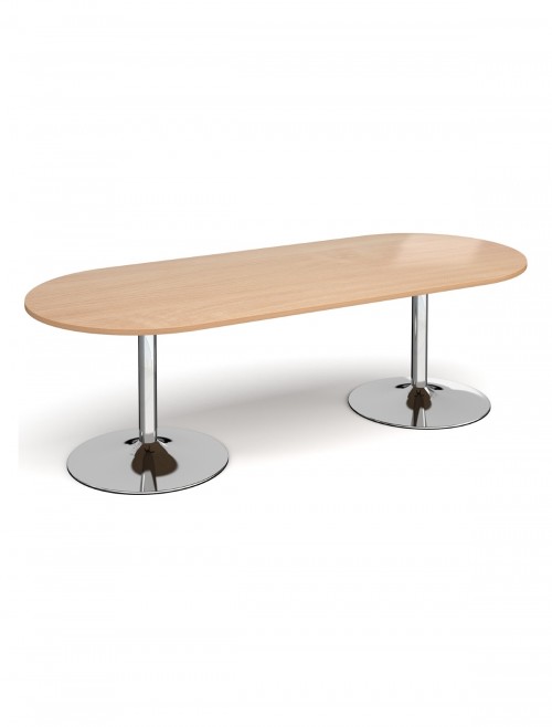 Dams Radial End Boardroom Table with Chrome Trumpet Base TB24-C