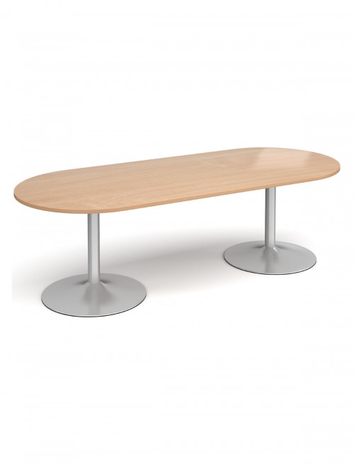 Dams Radial End Boardroom Table with Silver Trumpet Base TB24-S