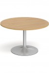 Dams Circular Boardroom Table with Silver Trumpet Base TB12C-S - enlarged view