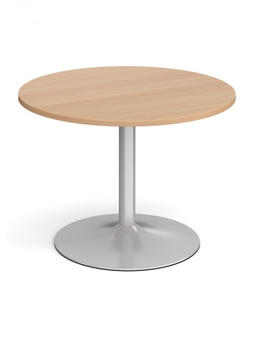 Dams Circular Boardroom Table with Silver Trumpet Base TB10C-S