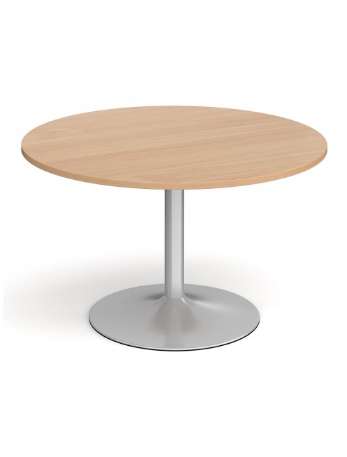 Dams Circular Boardroom Table with Silver Trumpet Base TB12C-S