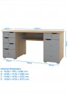 Home Office Desks - Alphason Kentucky Light Oak Desk AW1374LO - enlarged view