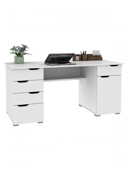 Home Office Desks Alphason Kentucky White Desk AW1374WHT