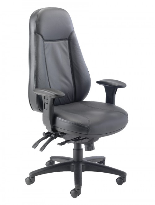 Office Chairs TC Cheetah 24-Hour Black Leather Office Chair CH1110