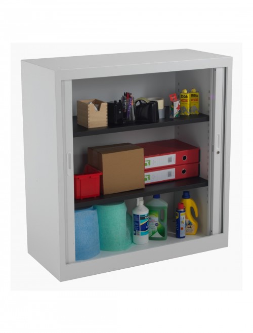 Talos 1050mm Metal Tambour Cupboard Grey TCSOT1050GR by TC Office