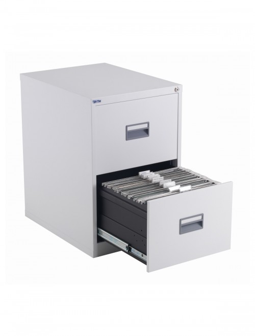 Talos Metal Filing Cabinet 2 Drawer White TCS2FC-WH by TC Office