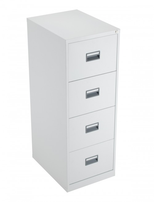 Talos Metal Filing Cabinet 4 Drawer White TCS4FC-WH by TC Office