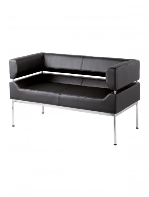 Benotto Leather Faced Two Seater Reception Sofa BEN50002