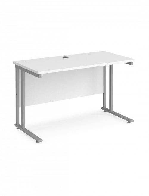 White Office Desk Maestro 25 Narrow Desk Cantilever 1200mm x 600mm