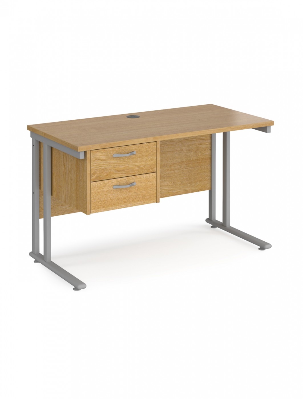 Walnut Office Desk Maestro 25 Narrow Desk 2 Drawer Ped Mc612p2sw