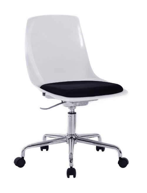 Poly Office Chair White Flow Swivel Chair BCP/K544/WH-BK by Eliza Tinsley