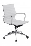 Bonded Leather Office Chair White Aura Medium Back BCL/8003/WH by Eliza Tinsley - enlarged view