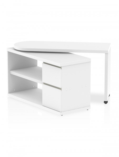 Home Office Desk White Fleur Smart Storage Desk HO00101 by Dynamic - enlarged view