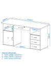 Home Office Desk Oak Dallas Computer Desk AW12289OAK by Alphason Dorel - enlarged view