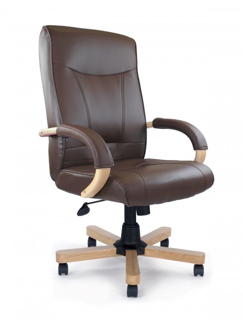 Office Chair Brown Leather Troon Executive Chair DPA4750ATG/LBN by Eliza Tinsley