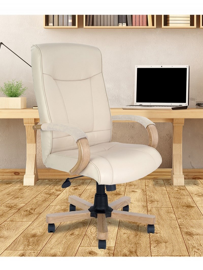 Office Chair Cream Leather Troon Executive Chair 4750ATG