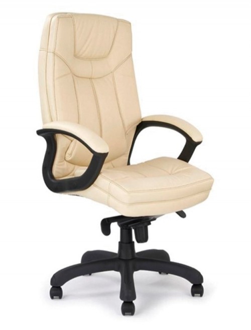 Office Chair Cream Leather Hudson Executive Chair 608KTAG/LCM by Eliza Tinsley