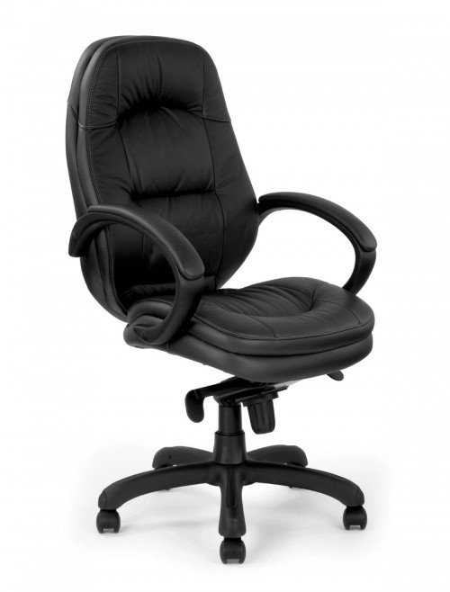 Office Chair Black Leather Brighton Executive Chair 605KTAG/LBK by Eliza Tinsley