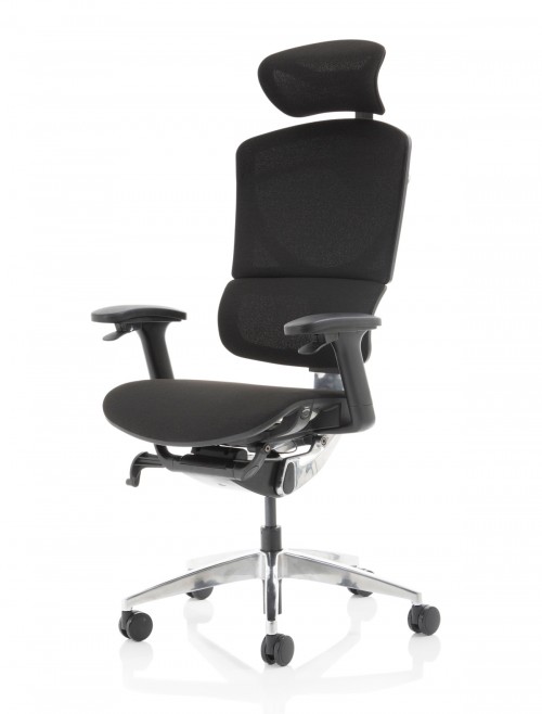 FabriMesh Office Chair Black Ergo Click Plus 24hr Chair with Headrest PO000062 by Dynamic - enlarged view