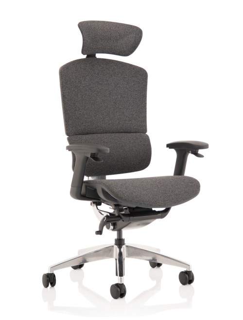 FabriMesh Office Chair Grey Ergo Click Plus 24hr Chair with Headrest PO000064 by Dynamic