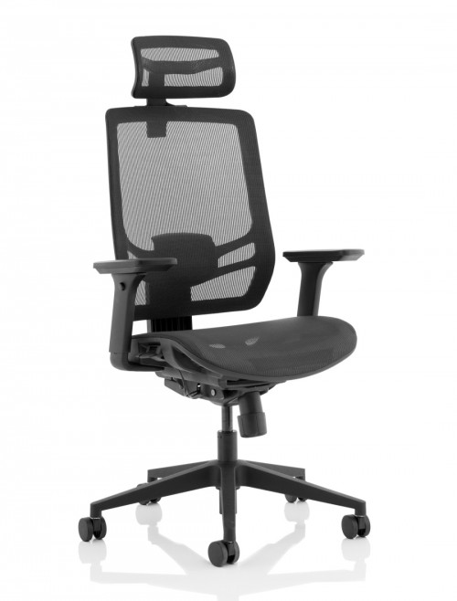 Mesh Office Chair Black Ergo Twist Chair with Headrest KC0299 by Dynamic