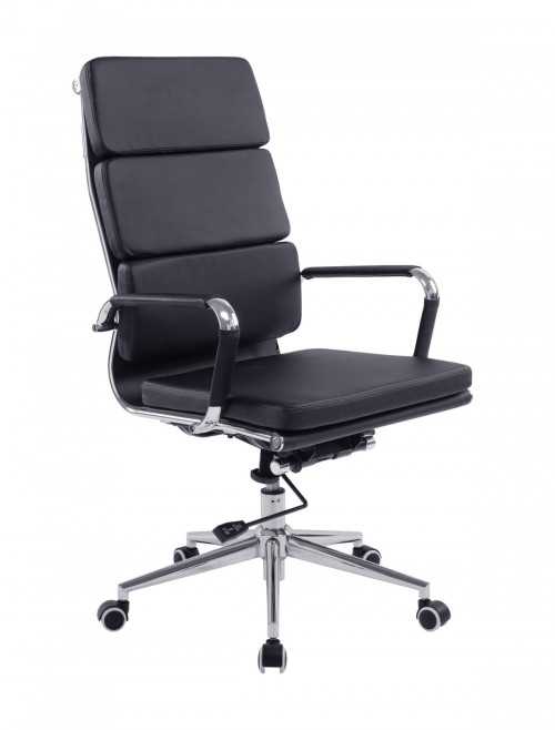 Office Chair Black Bonded Leather Avanti High Back Chair BCL/6003/BK by Eliza Tinsley