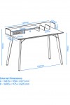 Home Office Desk Grey and Walnut Memphis Computer Desk AW3615GRY by Alphason Dorel - enlarged view