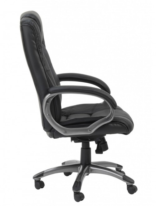 Office Chair Black Leather Faced Northland Executive Chair AOC6332-L-BK by Alphason - enlarged view