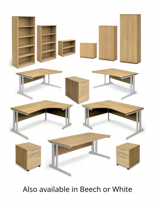 Oak Office Desk 1800mm Aspire Ergo Desk Left ET/ED/1800/L/OK 121